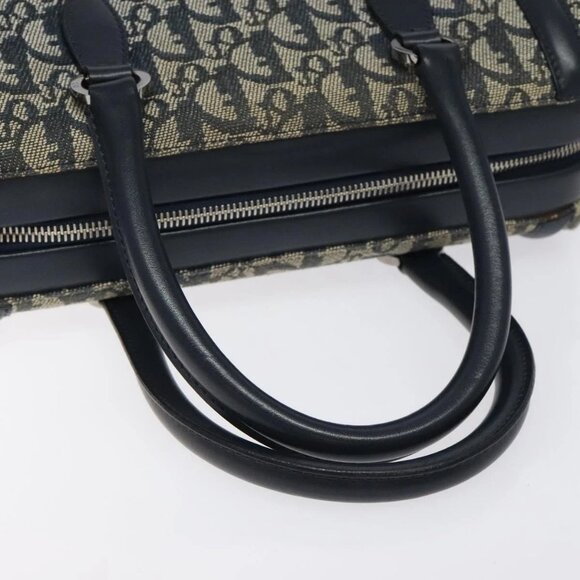 Christian Dior Trotter Canvas Hand Bag Navy Auth 126883 - Picture 8 of 16